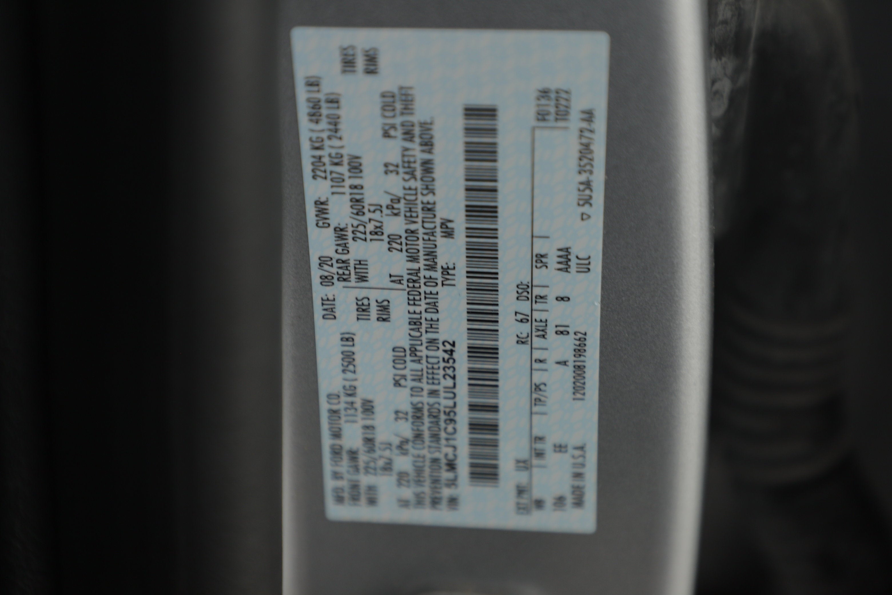 2020 Lincoln Corsair Standard