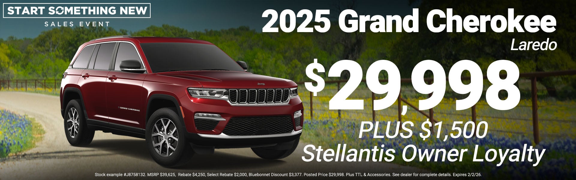 2025 Grand Cherokee $30,998 Plus 1500 Loyalty