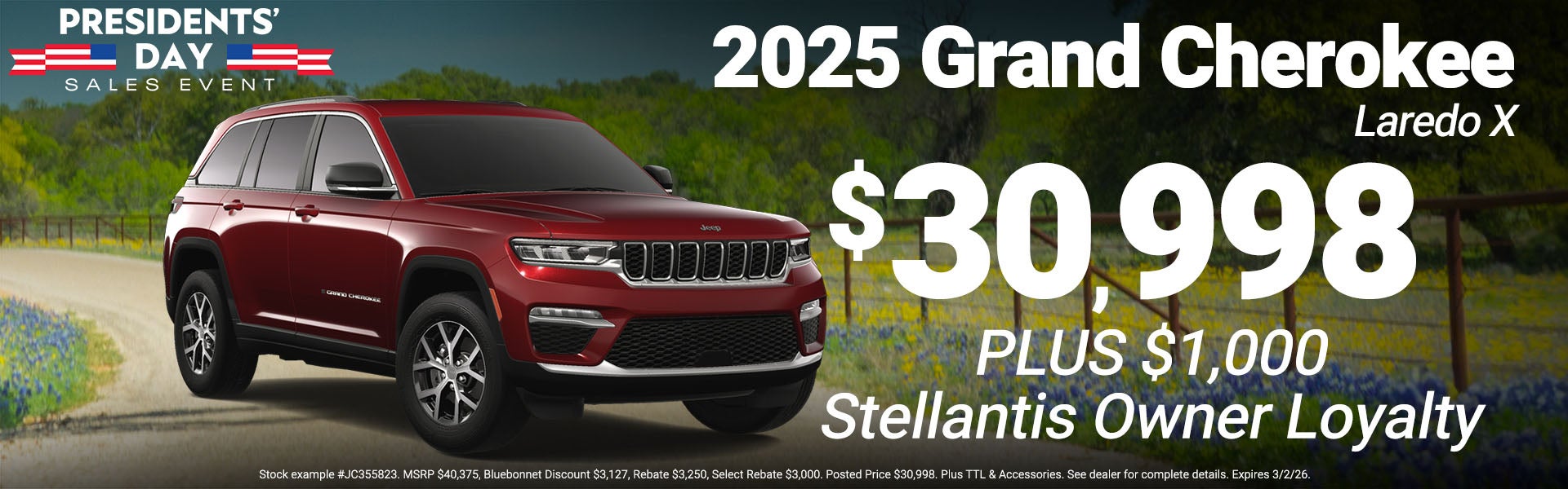 2025 Grand Cherokee $30,998 Plus 1000 Loyalty